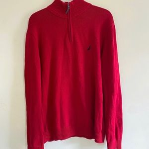Nautica Men's Mock Neck Quarter Zip Pullover Sweater,size L